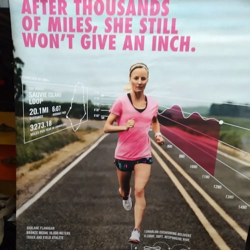 Nike Lunarglide 6 Promotional Poster Two Sided Vinyl